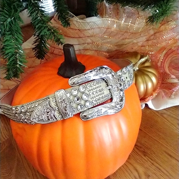 SOLD!!!!!!!!Kippy's Swarovski Crystal Rhinestone Champagne leather Authentic - Picture 10 of 12